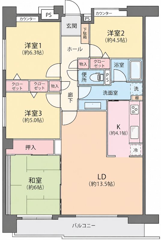 コア・スターレ西大井 1318号室 間取り