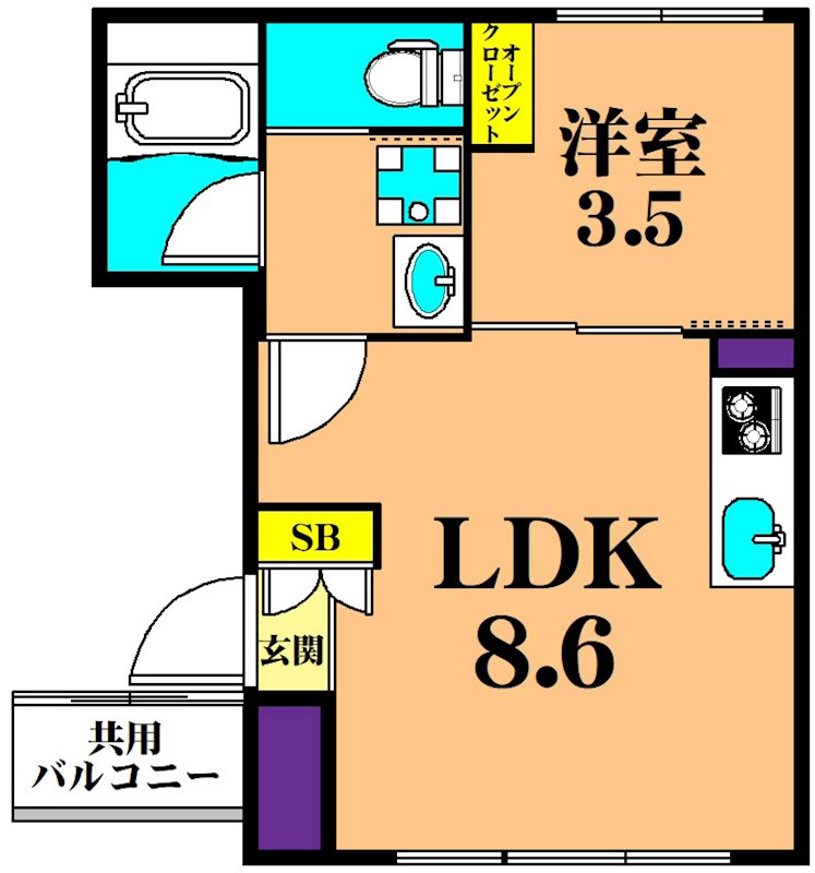 コスタ品川 302号室 間取り