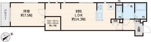 エリタージュ品川 101号室 間取り