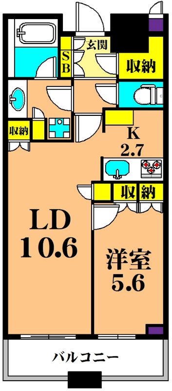 目黒第一マンションズ 1114号室 間取り