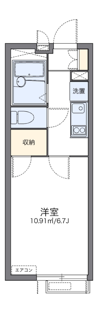 レオパレスホーリー 201号室 間取り