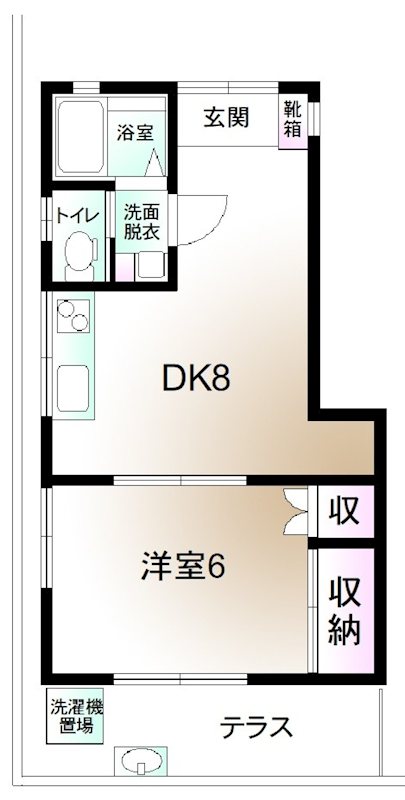 ハイムピーコック 105号室 間取り