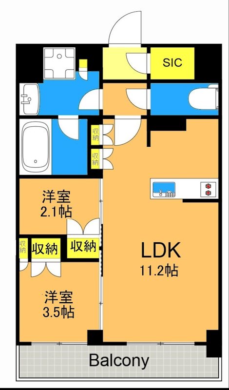 J.GRAN　Court　品川西大井WEST 113号室 間取り
