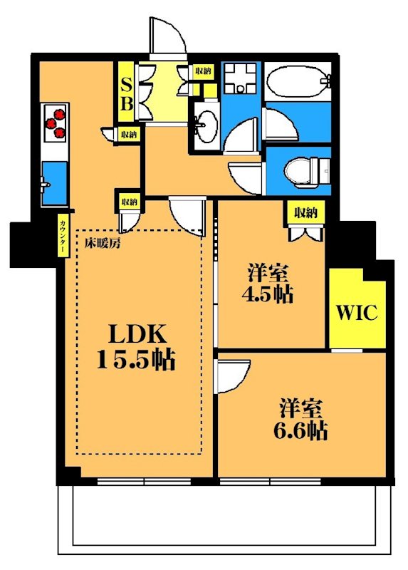 ブリリア大井町ラヴィアンタワー 2006号室 間取り