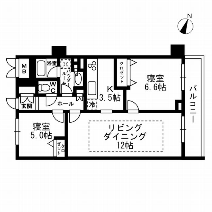 パークフラッツ学芸大学 0506号室 間取り