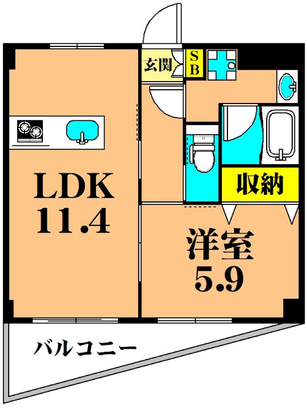 田中ビル 602号室 間取り