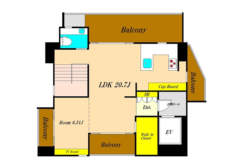RESORT NISHI MAGOME 701号室 間取り