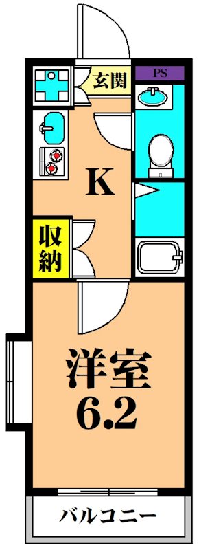 CUBE１  201号室 間取り