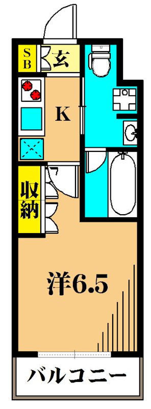 アジールコート東大井  503号室 間取り