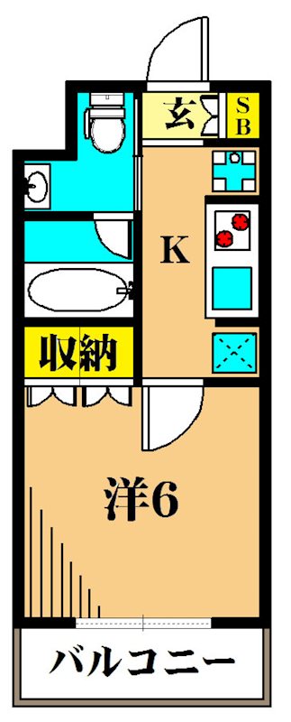 アジールコート東大井 413号室 間取り