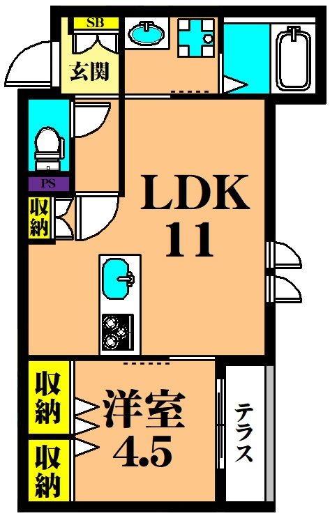 パークサイド品川  102号室 間取り