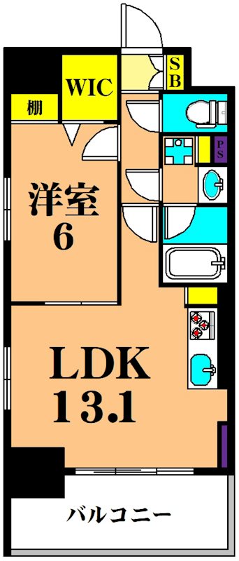 キャナルテラス品川 1312号室 間取り