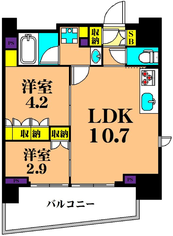 ルフォンプログレ品川大井  1202号室 間取り