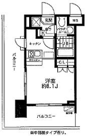 レジディア大森東 0805号室 間取り