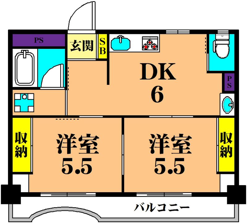湯本ハイツ 402号室 間取り