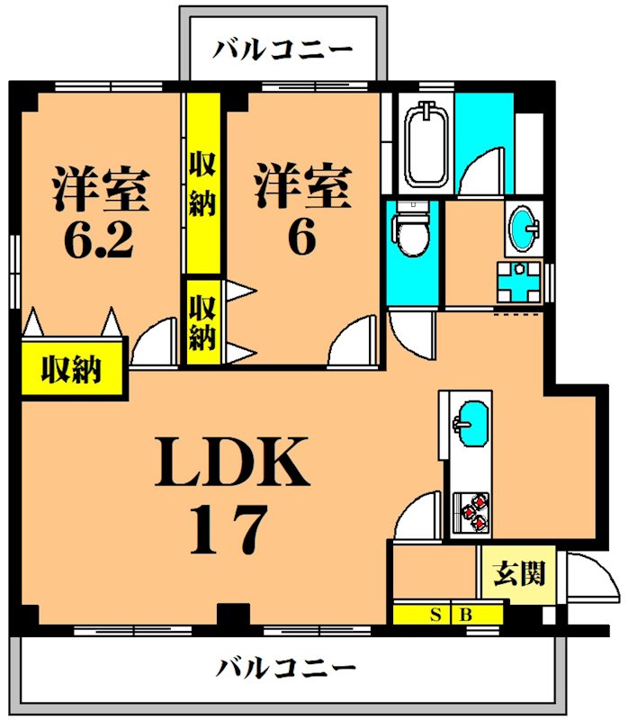 中里邸 3F号室 間取り