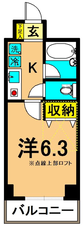 エクセルシオール 203号室 間取り