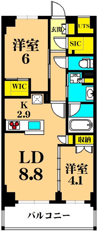 フレンシア目黒洗足 404号室 間取り