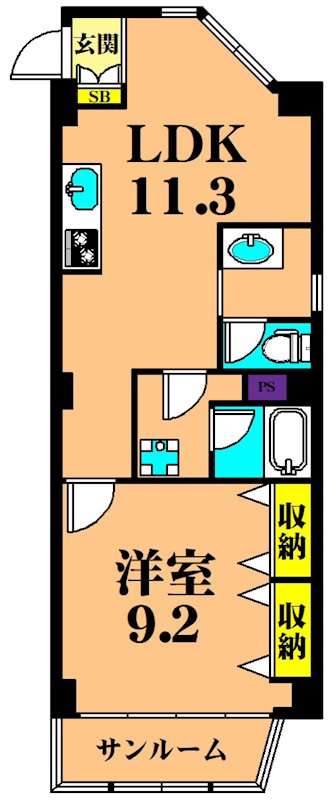 丸中ビル 702号室 間取り
