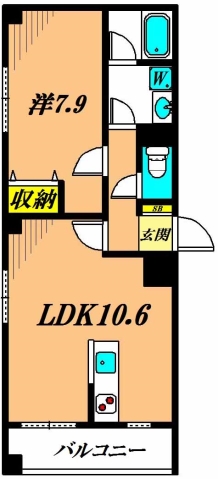 アミーゴ南馬込 107号室 間取り
