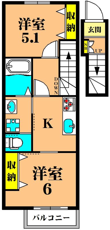 サンシャリオ 202号室 間取り