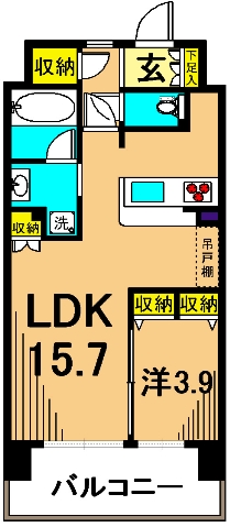 パークキューブ東品川 512号室 間取り