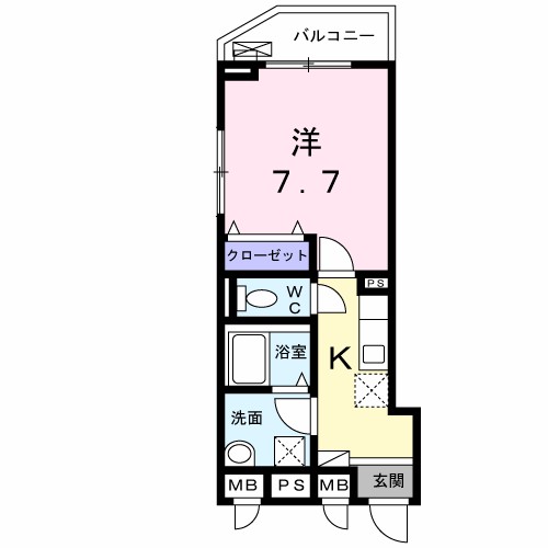 グラスハーモニー 201号室 間取り