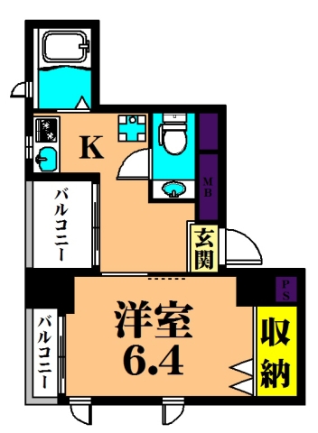 北参道トゥアル  202号室 間取り
