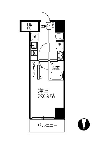 エクアス錦糸町 1002号室 間取り