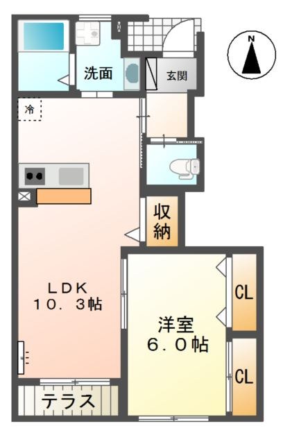ハイムJ 106号室 間取り