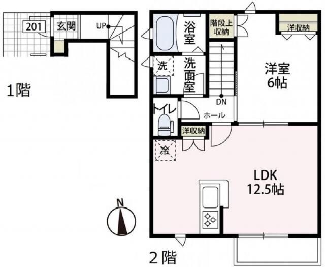 サザンクロスＤ 201号室 間取り