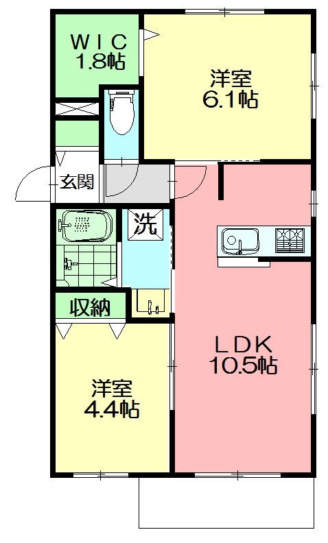 ブルーミントンハウスⅡ 202号室 間取り
