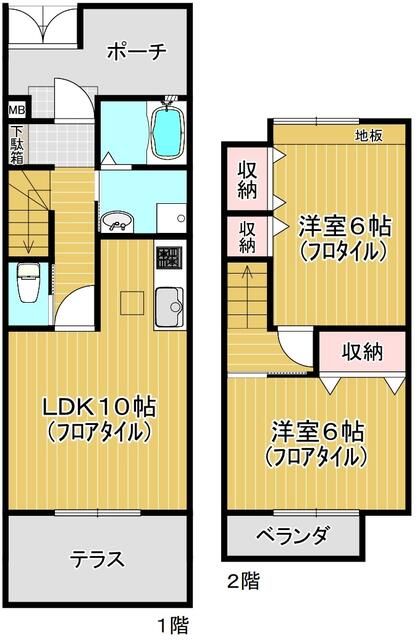 テラス善行坂Ⅱ 107号室 間取り