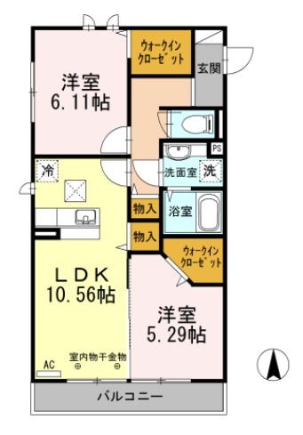 リベラマーロⅡ 103号室 間取り