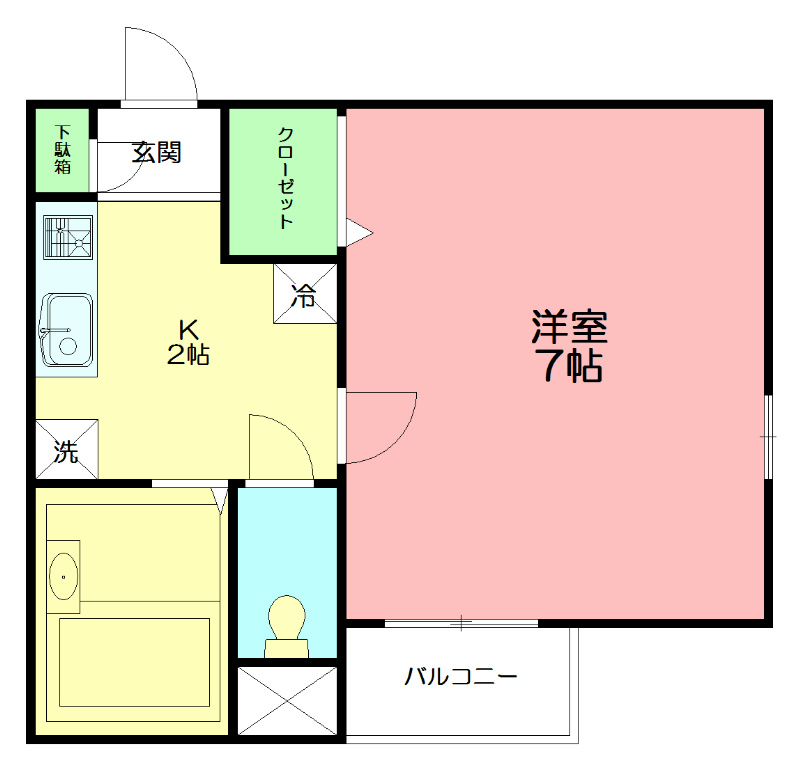 アルテミス江の島 201号室 間取り
