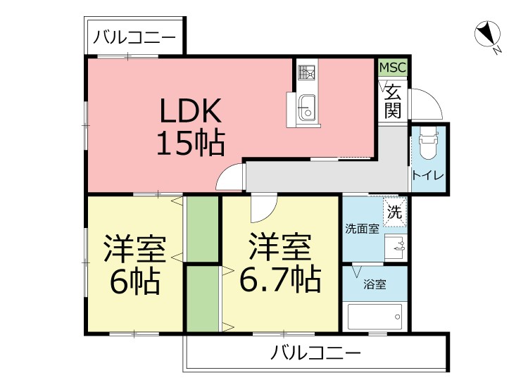 Noble北鎌倉 202号室 間取り