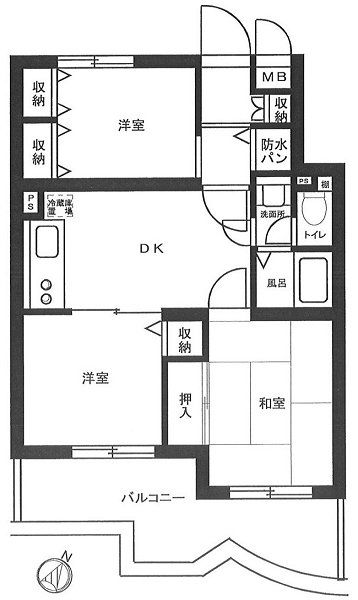 平塚ダイカンプラザ2号館 403号室 間取り