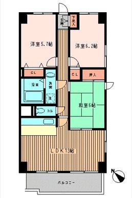 南藤沢AFビル 805号室 間取り