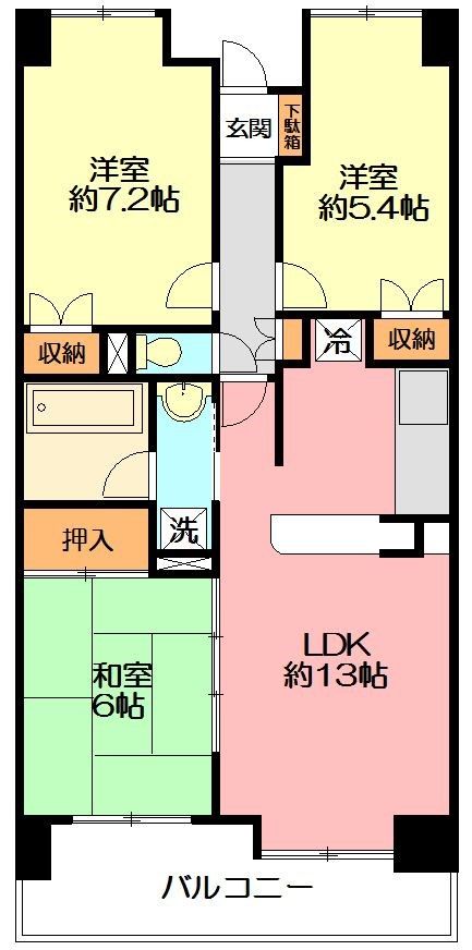 リューデスハイム 604号室 間取り