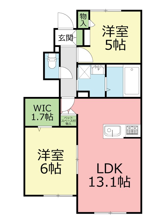 メゾン ド ルーチェ 103号室 間取り
