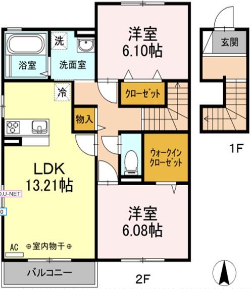 リベルテA棟 202号室 間取り