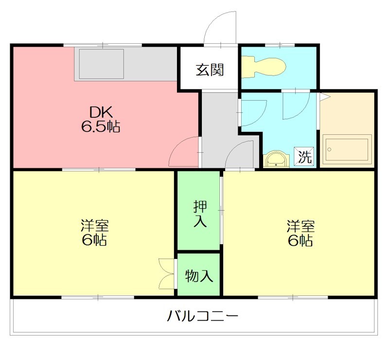 グリーンヒルズ上 102号室 間取り