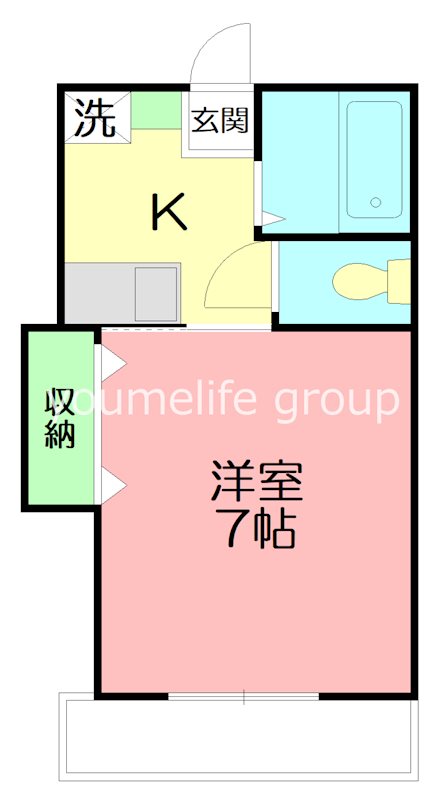 クレール中原 104号室 間取り