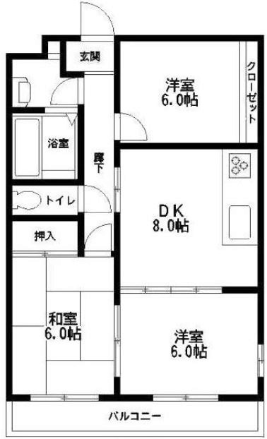 エンジェルキャロル 201号室 間取り