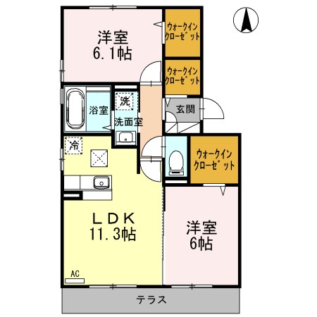 コンフィデンテⅠ 105号室 間取り