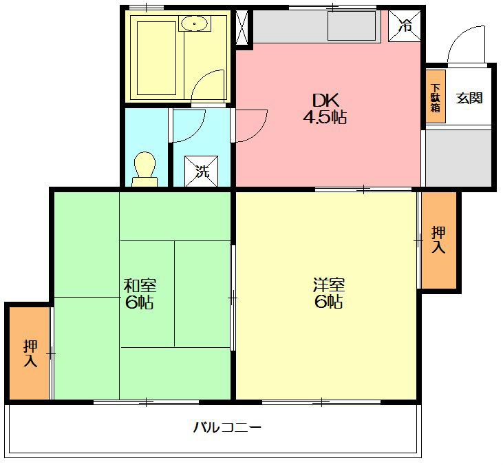 平和台コーポラス  203号室 間取り
