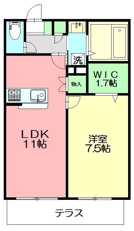 フレックス湘南 203号室 間取り