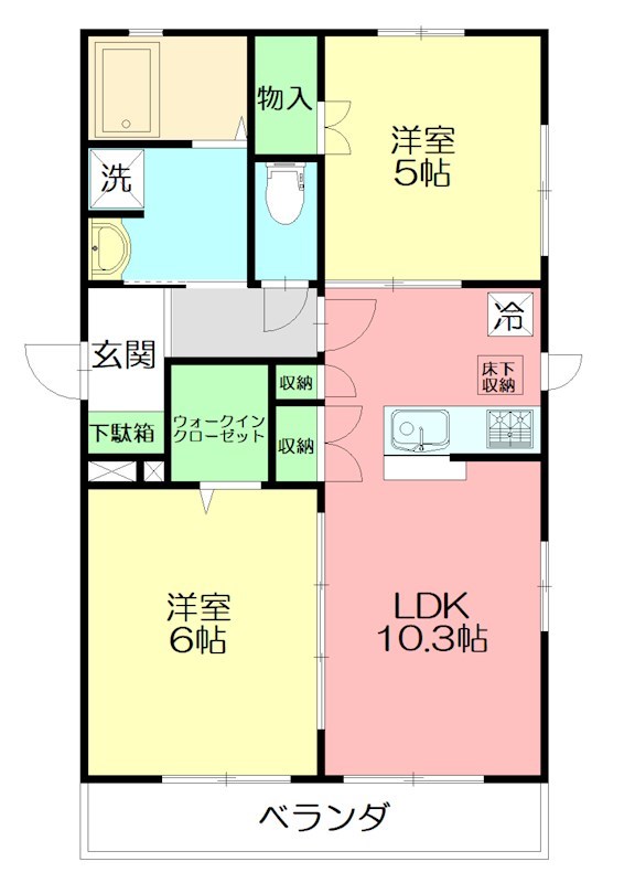 グランデュール 102号室 間取り