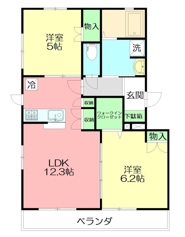 グランデュール 201号室 間取り