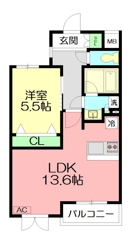ヴィルドミール 305号室 間取り